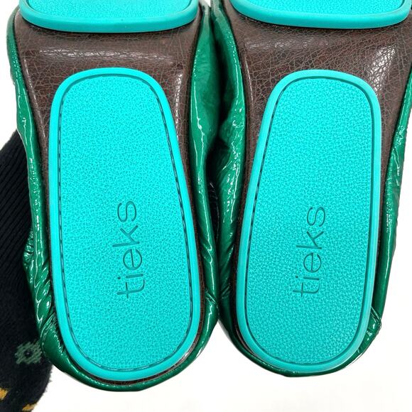 Tieks Emerald Green Patent Leather Ballet Flats Classic Holiday Shoes Size 9 - Picture 9 of 9